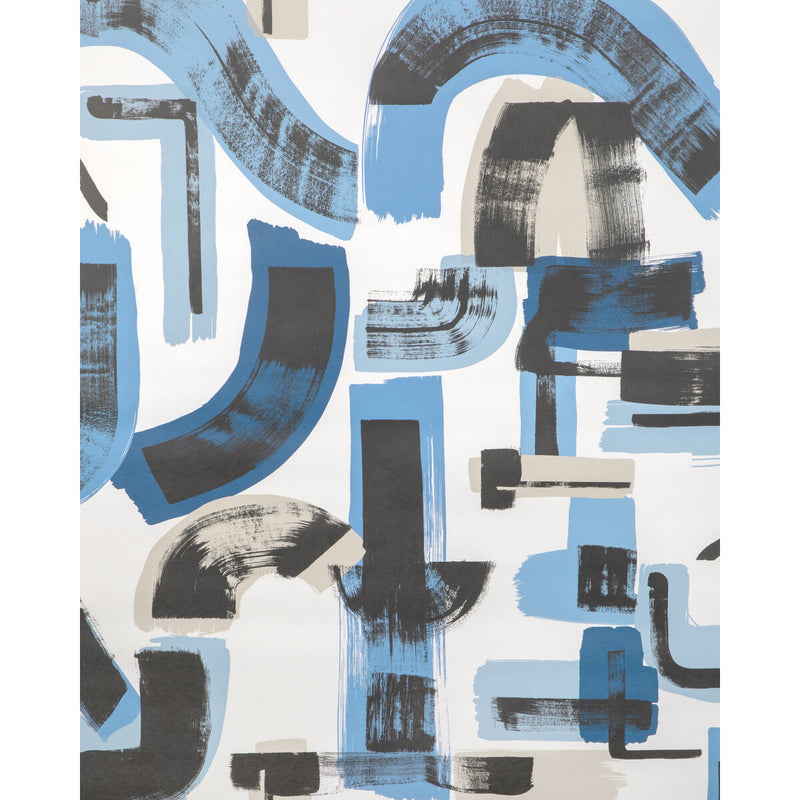 LEE JOFA MODERN - BLEECKER PAPER- CAPRI/NAVY - Wallcovering by the Roll CAPRI/NAVY