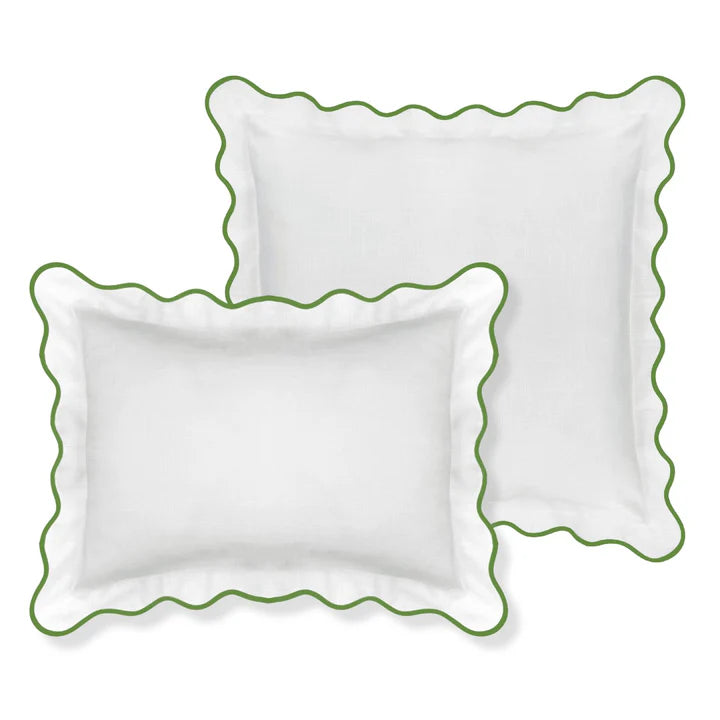 Laura Park -  20 x 26 Scalloped Shams - Green