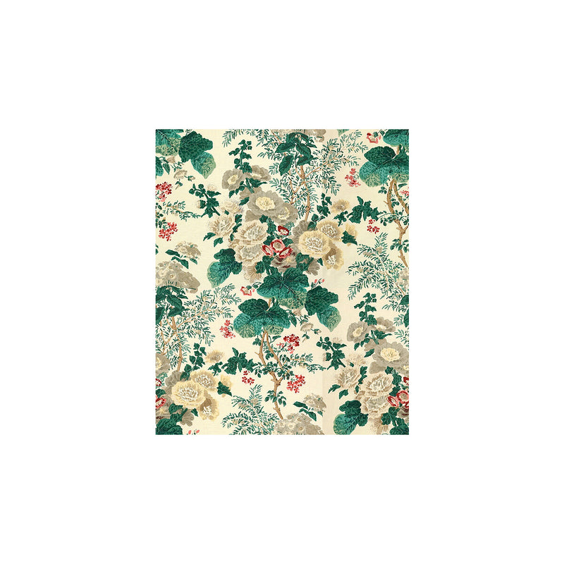 LEE JOFA - HOLLYHOCK HDB- WHITE/BROWN - Fabric by the Yard WHITE/BROWN