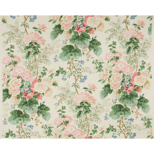 LEE JOFA - HOLLYHOCK HDB- WHITE/CORAL - Fabric by the Yard WHITE/CORAL