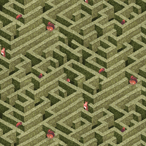 KRAVET COUTURE - JMW1008 - LABYRINTH WITH SQUIRRELS - Wallpaper By the Roll