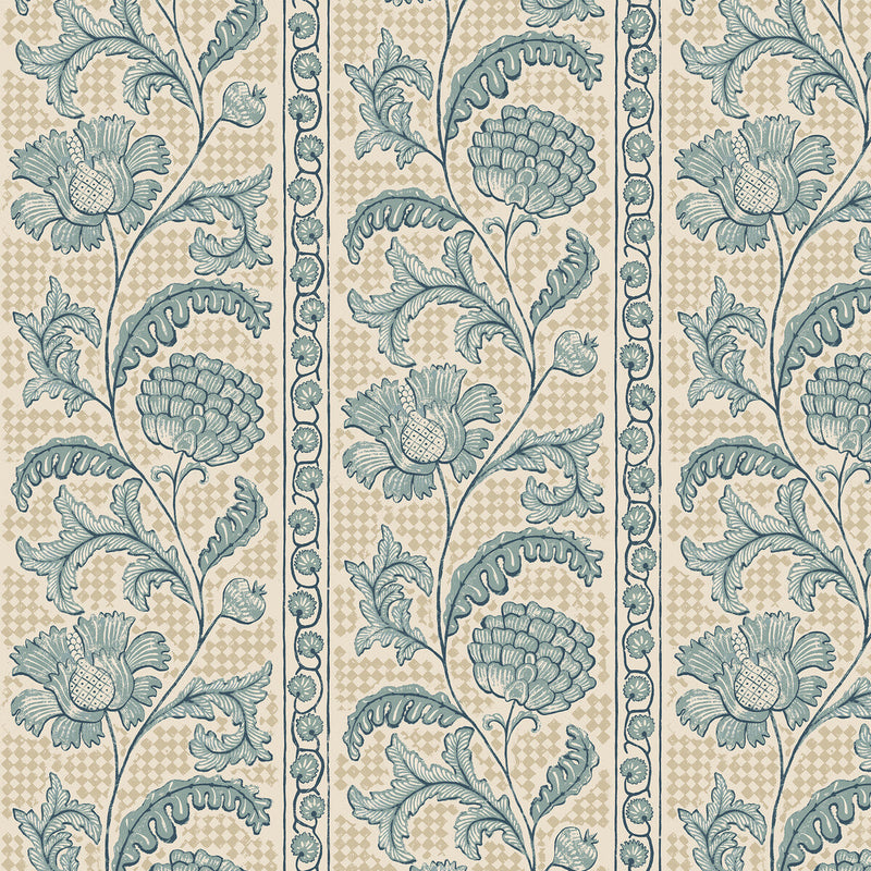 KRAVET COUTURE - FLORAL CHECK- 01 - Wallcovering by the Roll 01