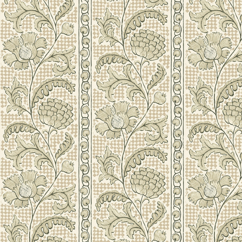 KRAVET COUTURE - FLORAL CHECK- 11 - Wallcovering by the Roll 11
