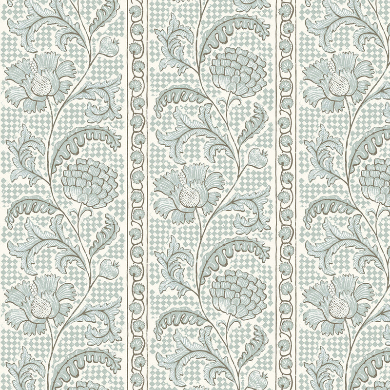 KRAVET COUTURE - FLORAL CHECK- 21 - Wallcovering by the Roll 21