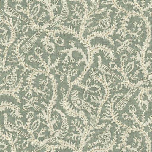 KRAVET COUTURE - STITCHED BIRDS- 01 - Wallcovering by the Roll 01