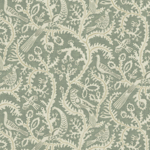 KRAVET COUTURE - JMW1035 - STITCHED BIRDS - Wallpaper By the Roll