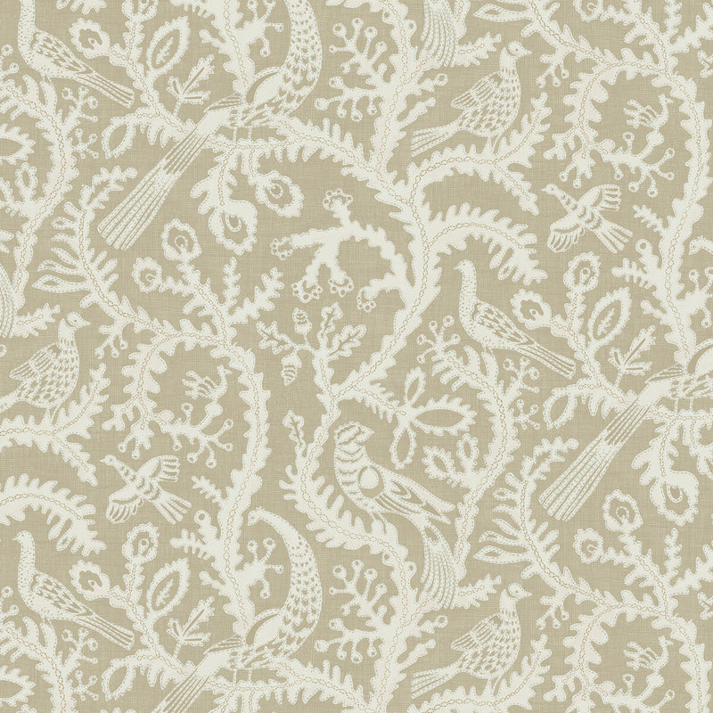 KRAVET COUTURE - STITCHED BIRDS- 11 - Wallcovering by the Roll 11