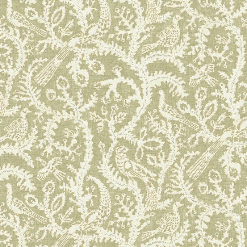 KRAVET COUTURE - STITCHED BIRDS- 31 - Wallcovering by the Roll 31