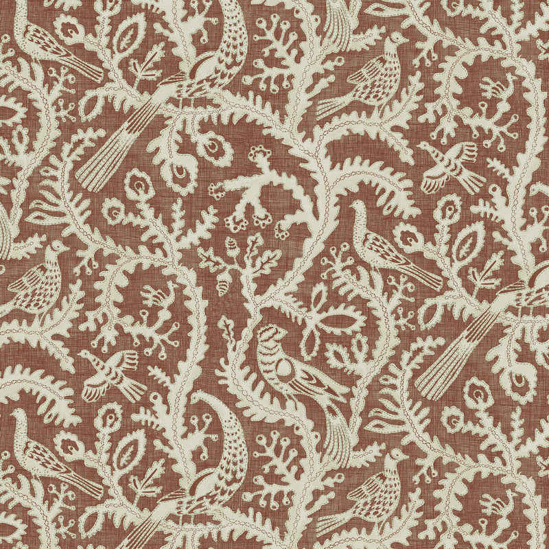 KRAVET COUTURE - STITCHED BIRDS- 41 - Wallcovering by the Roll 41