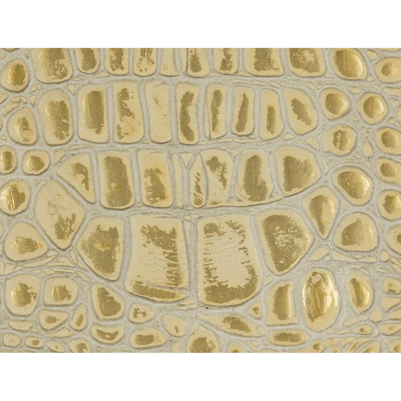 KRAVET COUTURE - GATOR- WHITE GOLD - Fabric by the SQUARE FOOT WHITE GOLD