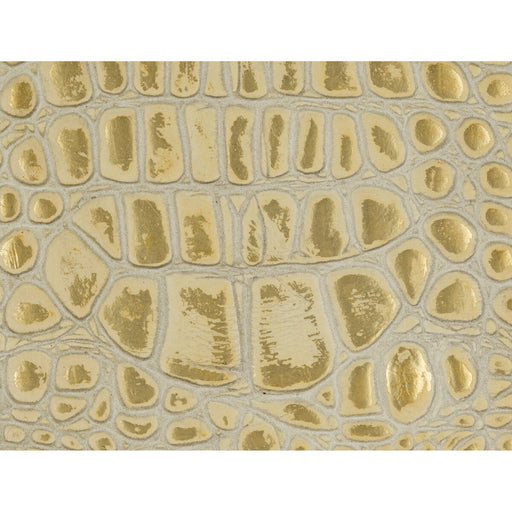 KRAVET COUTURE - GATOR- WHITE GOLD - Fabric by the SQUARE FOOT WHITE GOLD