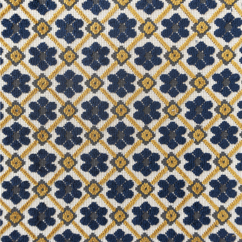 GASTON Y DANIELA - FRUELA- NAVY/OCRE - Fabric by the Yard NAVY/OCRE