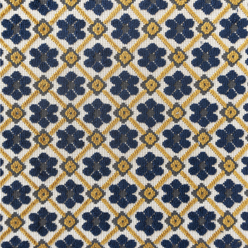 GASTON Y DANIELA - FRUELA- NAVY/OCRE - Fabric by the Yard NAVY/OCRE