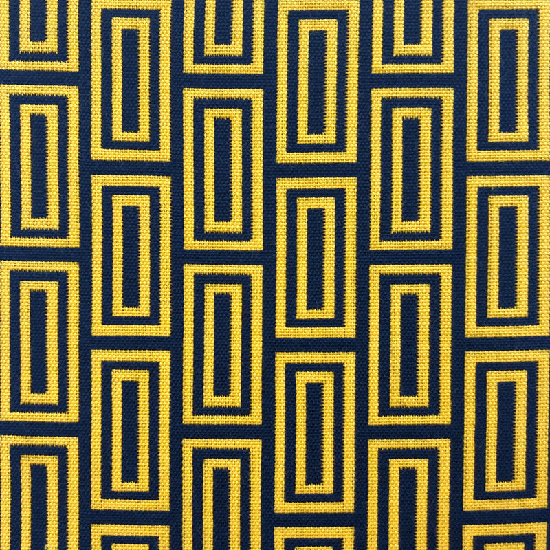 GASTON Y DANIELA - CALEB- AMARILLO/NAVY - Fabric by the Yard AMARILLO/NAVY