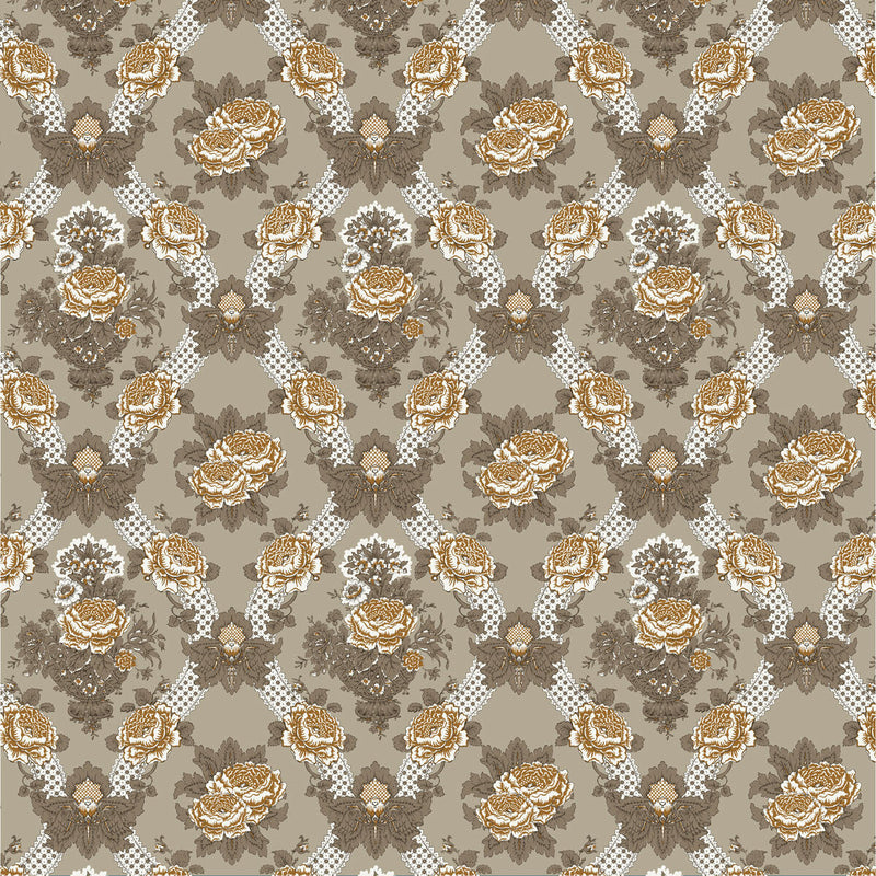 GASTON Y DANIELA - ARANCHINA- TOPO/OCRE - Fabric by the Yard TOPO/OCRE