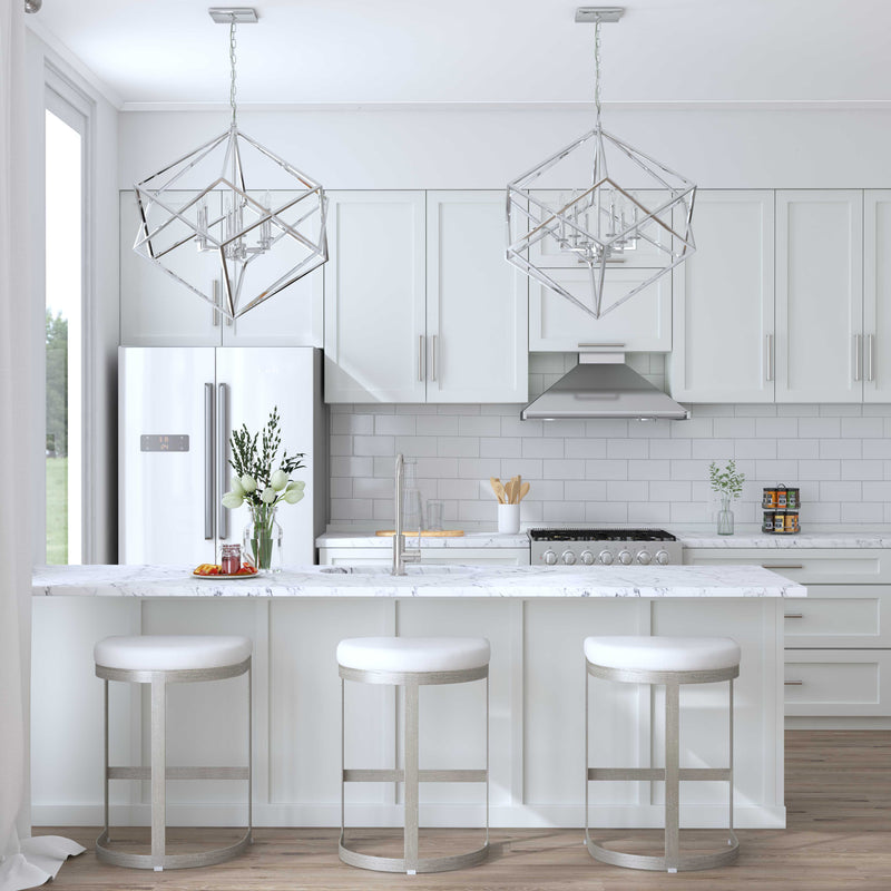 Uttermost Euclid 6 Light Nickel Cube Pendant