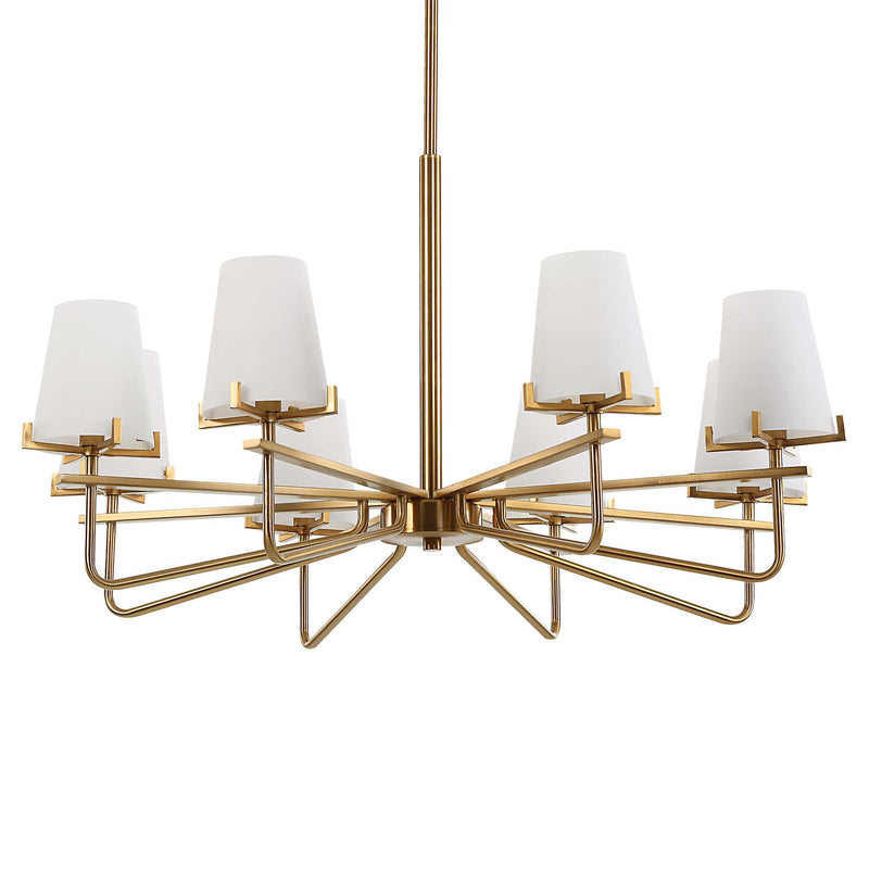 Uttermost Lassen 8 Light Brass Chandelier