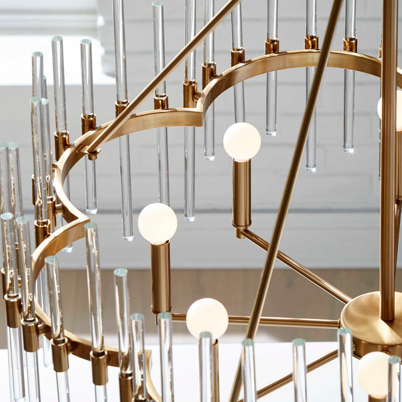 Uttermost Crystal Stick 8 Light Brass Chandelier