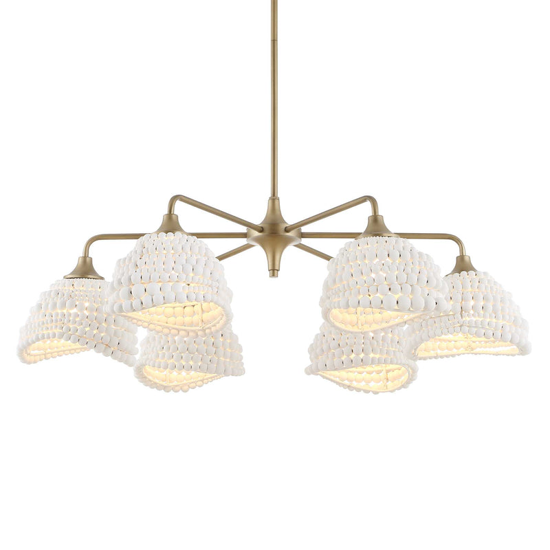 Uttermost Biddeford 6 Light White Beaded Pendant