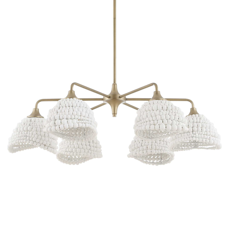 Uttermost Biddeford 6 Light White Beaded Pendant