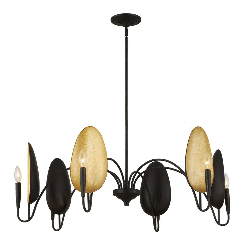 Uttermost Warwick 6 Light Matte Black Chandelier