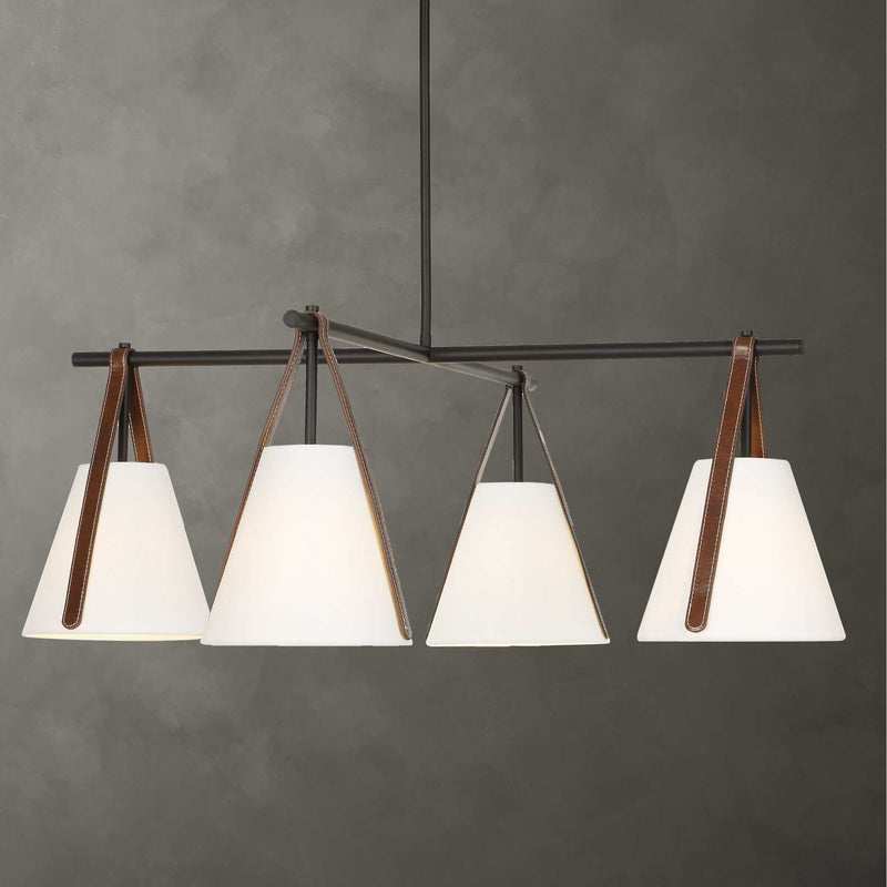 Uttermost Reins Accent Straps 4 Light Chandelier