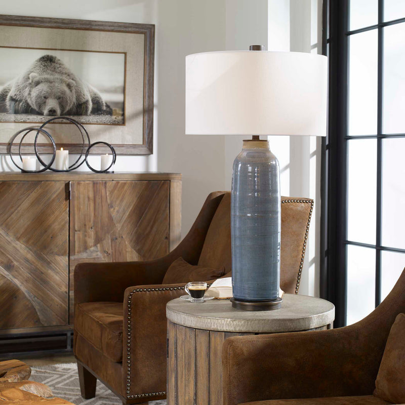Uttermost Vicente Slate Blue Table Lamp