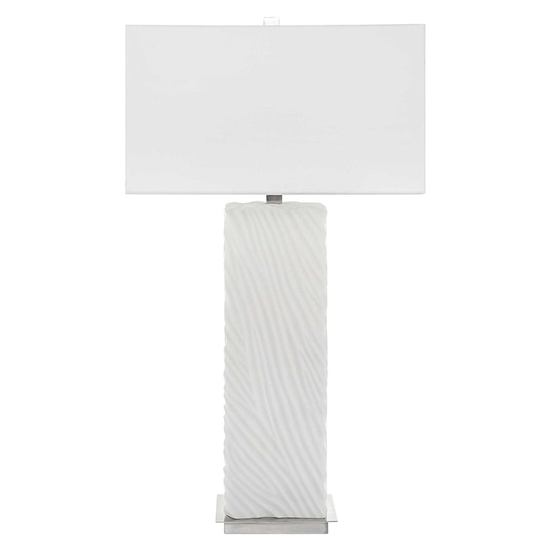 Uttermost Pillar White Marble Table Lamp