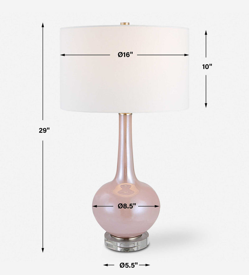 Uttermost Rosa Pink Glass Table Lamp
