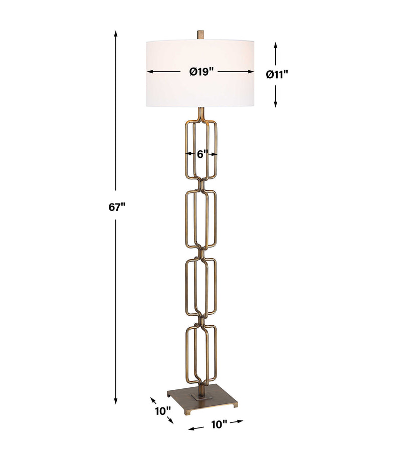 Uttermost Link Brushed Gold Floor Lamp