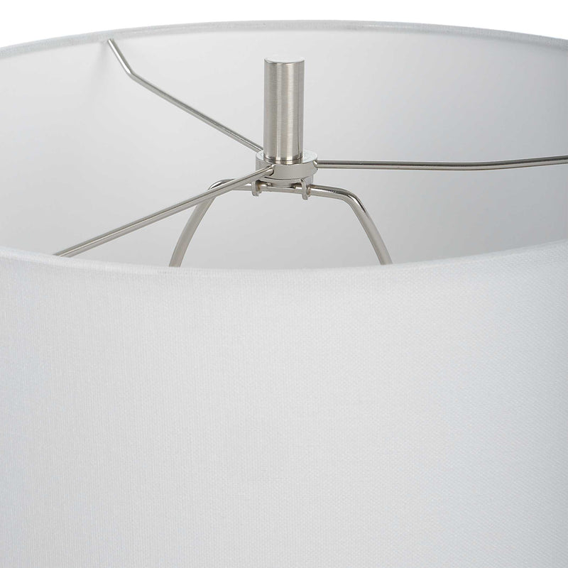 Uttermost Ascent White Geometric Table Lamp
