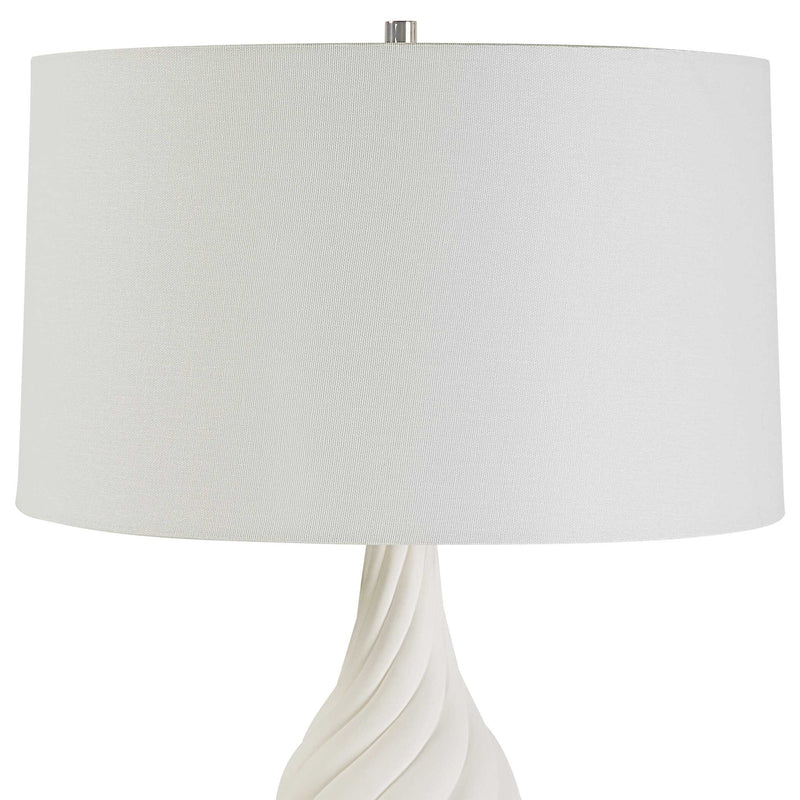 Uttermost Twisted Swirl White Table Lamp