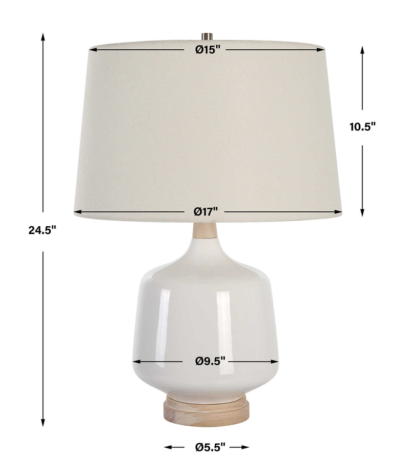 Uttermost Opal Gloss White Table Lamp