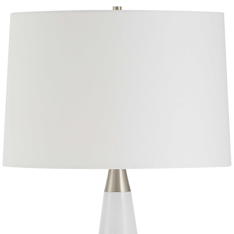 Uttermost Quinn White & Silver Table Lamp