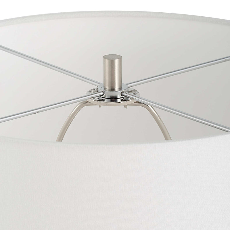 Uttermost Quinn White & Silver Table Lamp