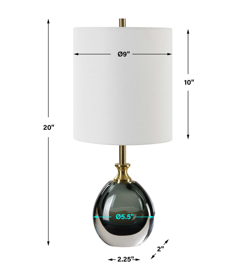 Uttermost Enigma Teal Blue Glass Buffet Lamp