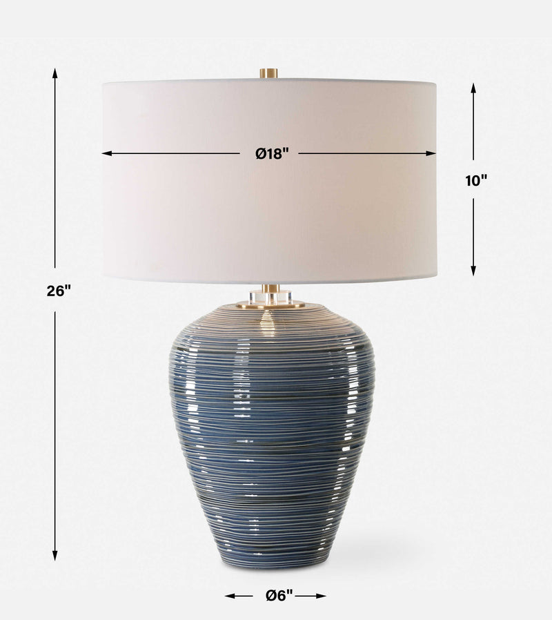 Uttermost Moher Glossy Blue Table Lamp