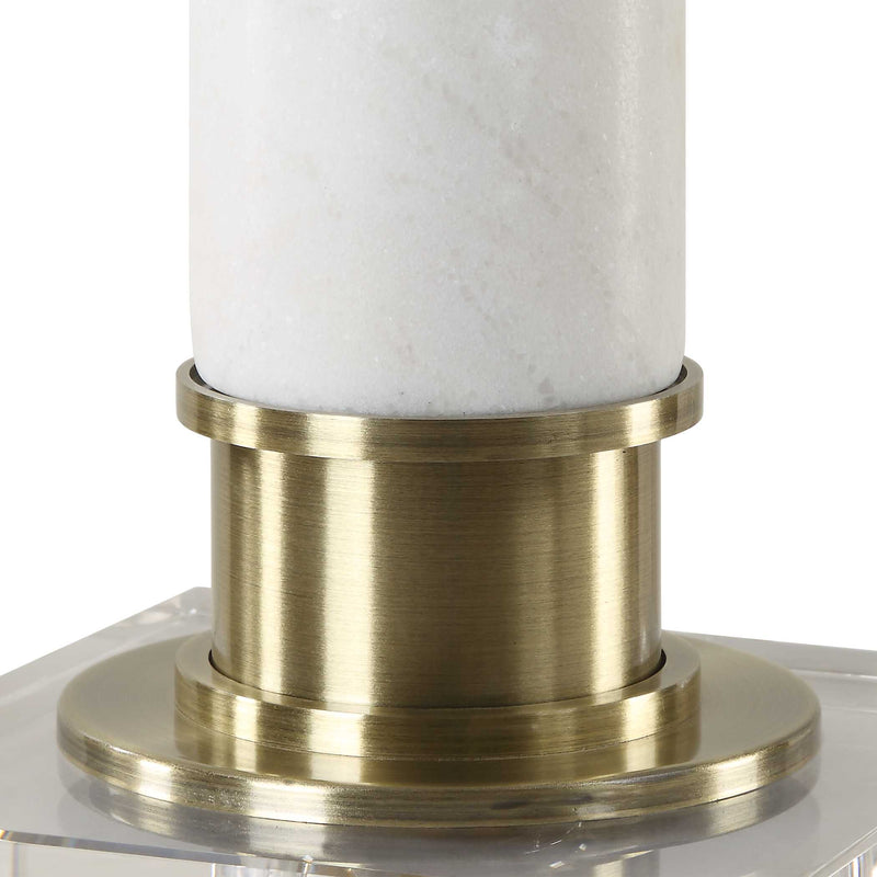 Uttermost Plinth White Marble Table Lamp