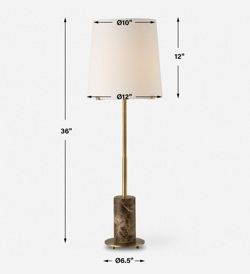 Uttermost Sepia Brown Marble Buffet Lamp
