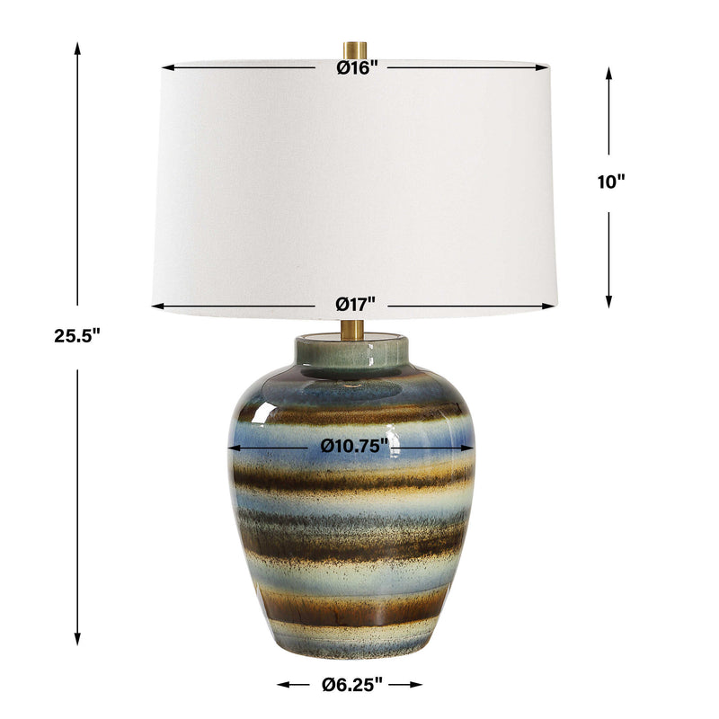 Uttermost Judarn Blue Brown Table Lamp