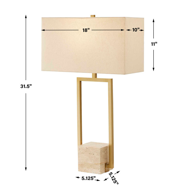 Uttermost Warrick Modern Travertine Table Lamp