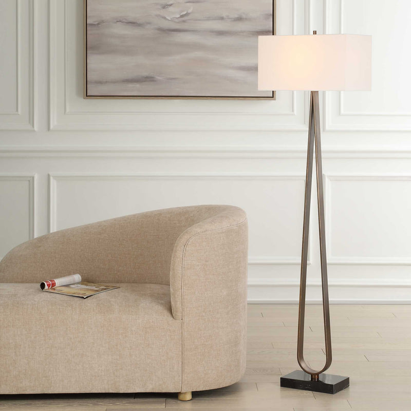 Uttermost Galloway Minimalist Bronze Floor Lamp