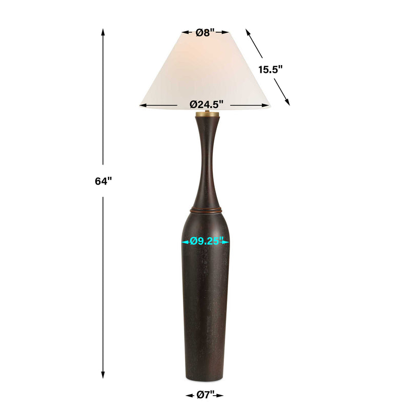 Uttermost Pravin Dark Wood Floor Lamp