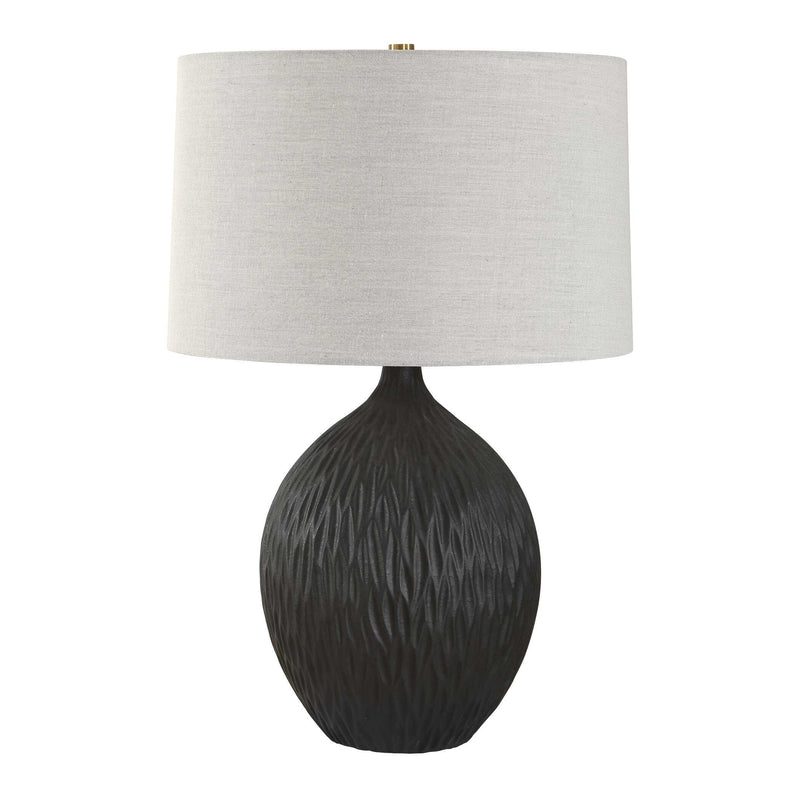 Uttermost Levee Satin Black Table Lamp