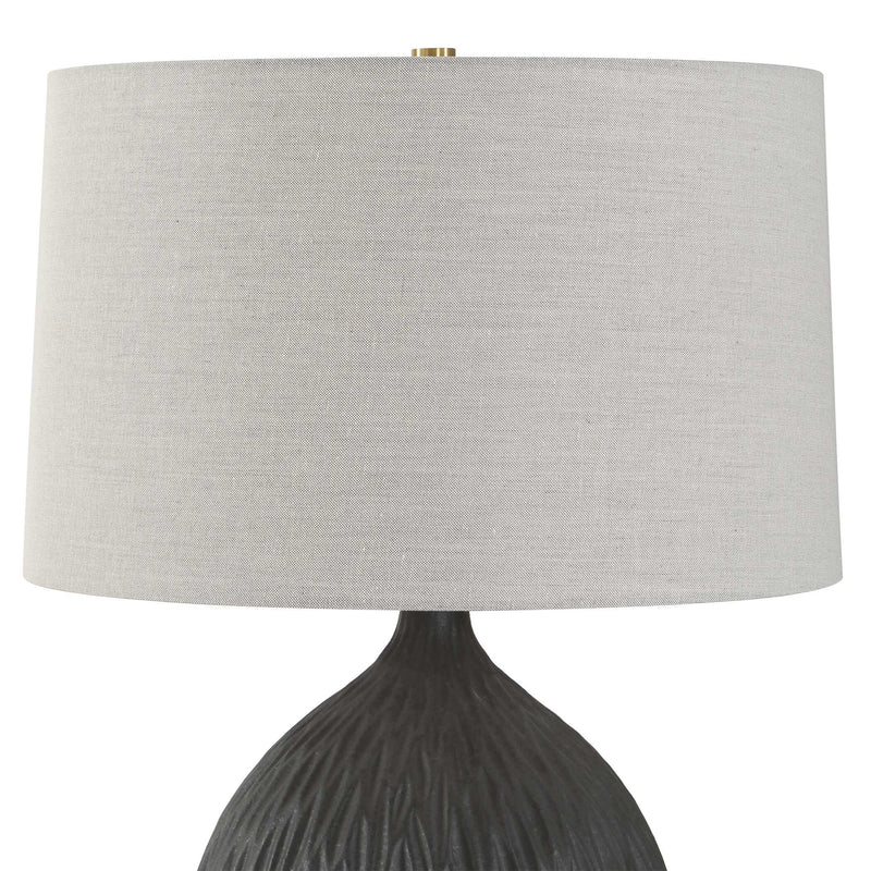 Uttermost Levee Satin Black Table Lamp