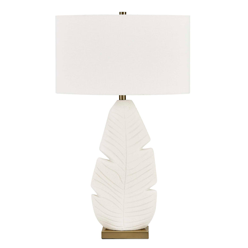 Uttermost Palm Leaf White Table Lamp