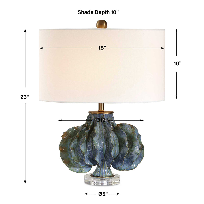 Uttermost Ruffle Up Blue Green Table Lamp