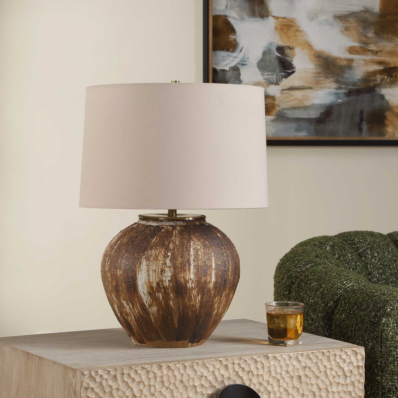 Uttermost McKinley Textured Brown Table Lamp