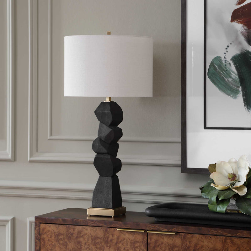 Uttermost Demelo Stacked Wood Table Lamp