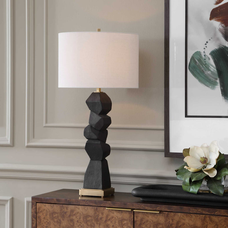 Uttermost Demelo Stacked Wood Table Lamp